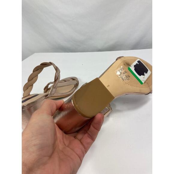 Stuart Weitzman Twistie Braided Block Heel Sandal in Rose gold Size 6 - Picture 7 of 7